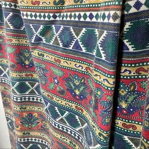 90s 80s Vintage Southwestern Denim Midi Skirt